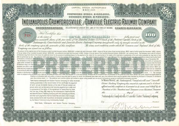 Indianapolis, Crawfordsville and Danville Electric Railway Co.